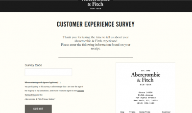 Abercrombie and Fitch Customer Survey