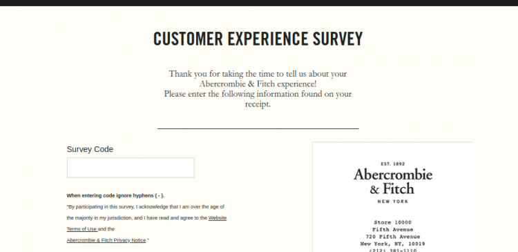 Abercrombie and Fitch Customer Survey
