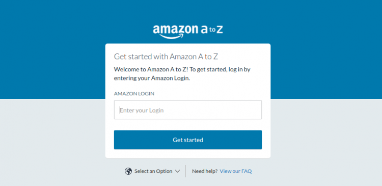 amazon login a to z