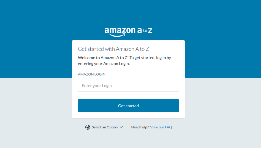 amazon a to z login