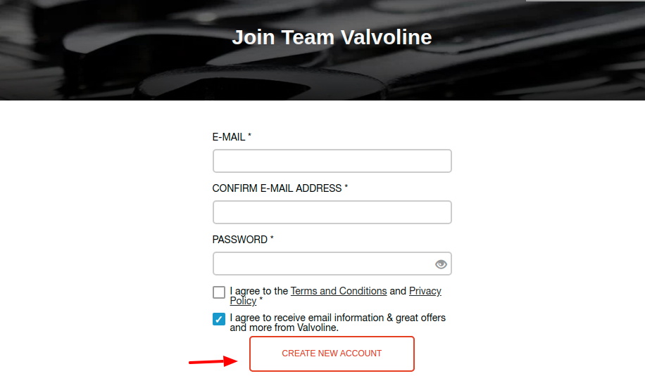 Team Valvoline Register