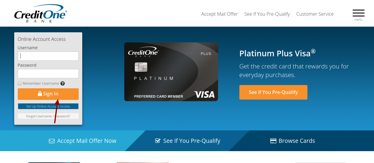 Www creditonebank Access Your Credit One Bank Credit Card Account