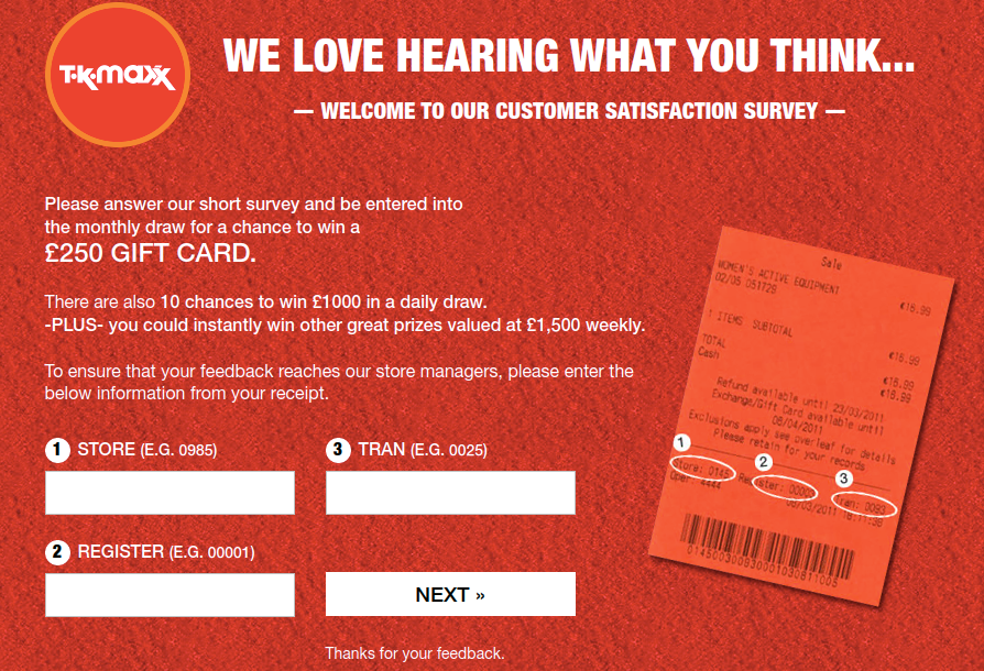 TK Maxx Survey