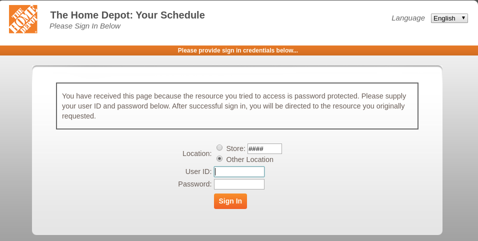 home depot employee portal login