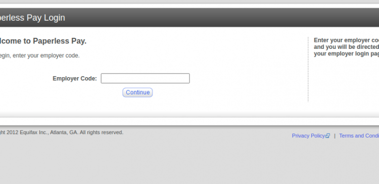 equifax paperless pay login