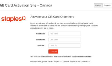 staples gift card activation