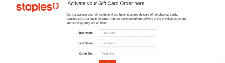 staples gift card activation