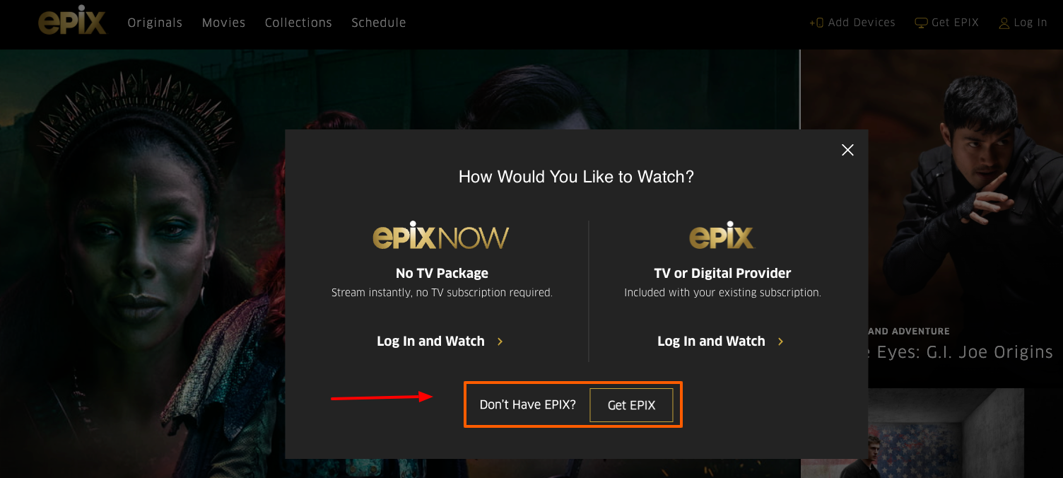 epixnow sign up