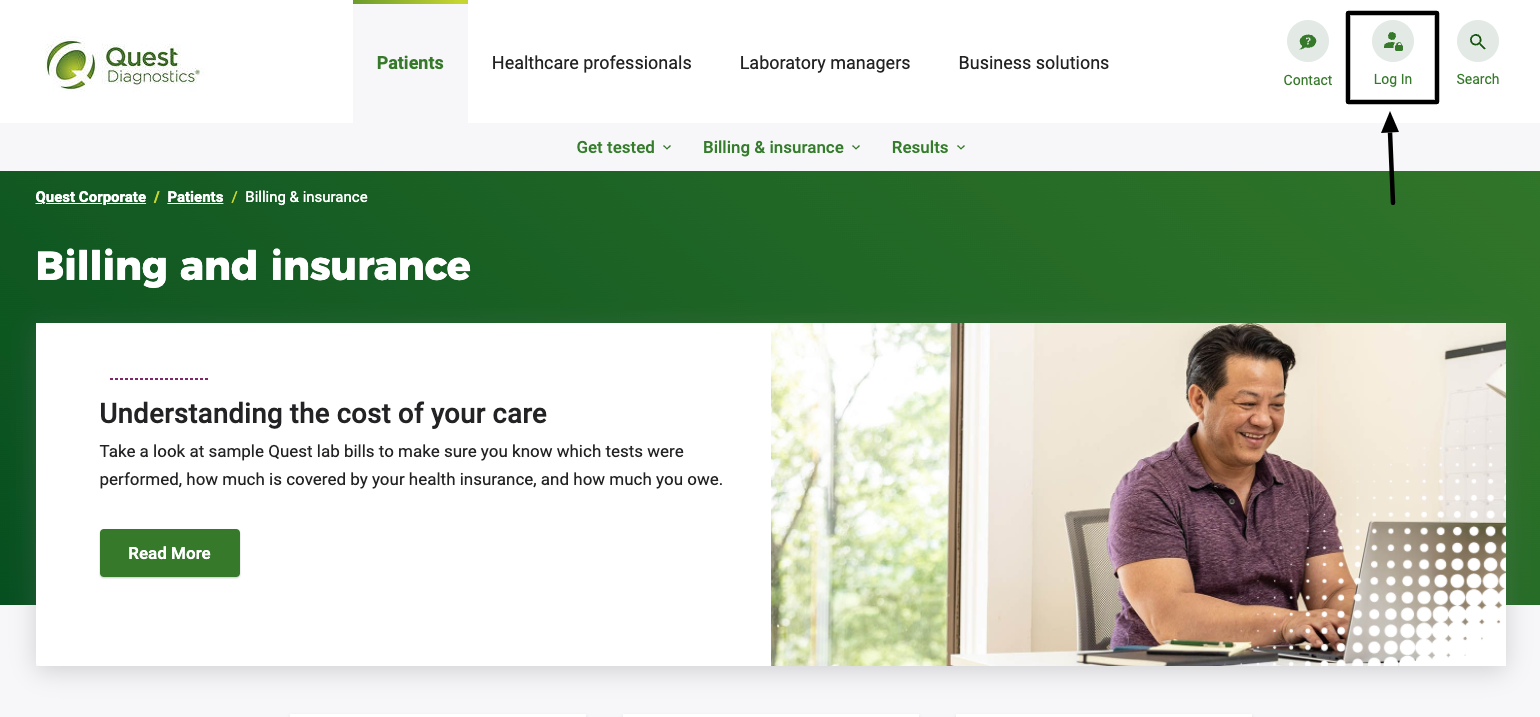 Payment guide for Quest Diagnostics Bill Online