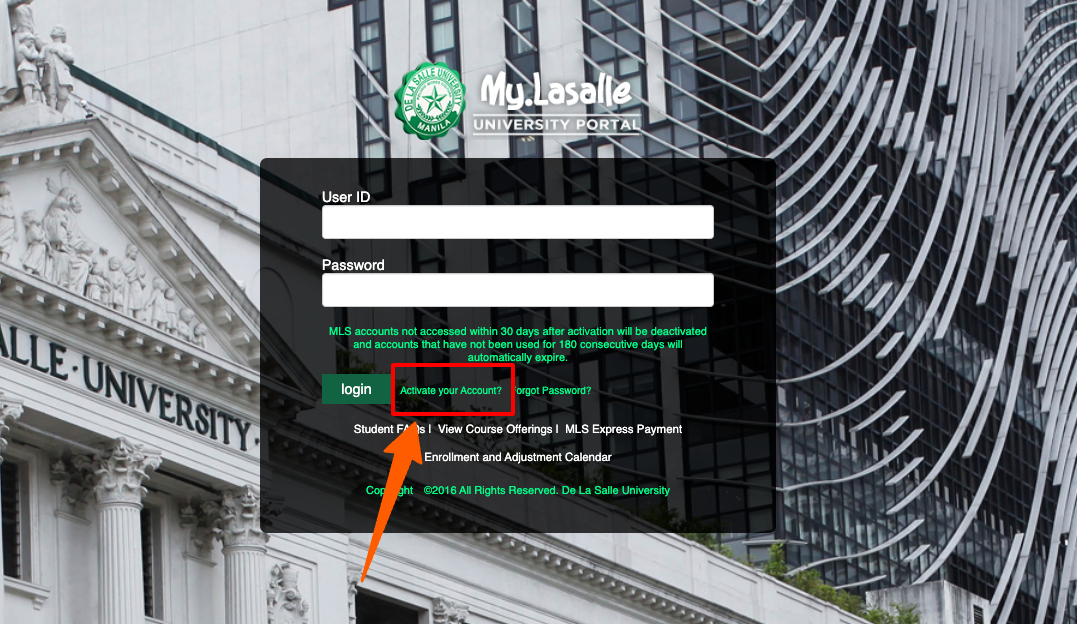 Activate your My DLSU Login Account