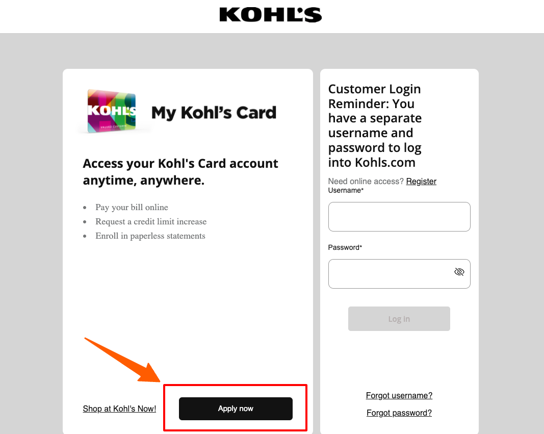 Apply for Kohl’s Credit Card