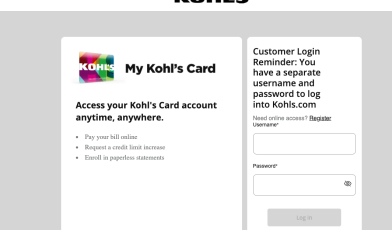 Kohl’s Credit Card Login tips